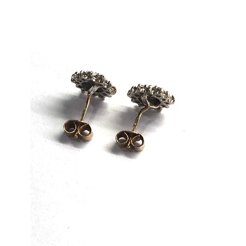 51 - 9ct gold diamond earrings weight 1.3g 0.25ct diamonds