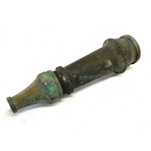50 - Antique brass fire hose nosel, approximate measurement: 11.5 inches tall