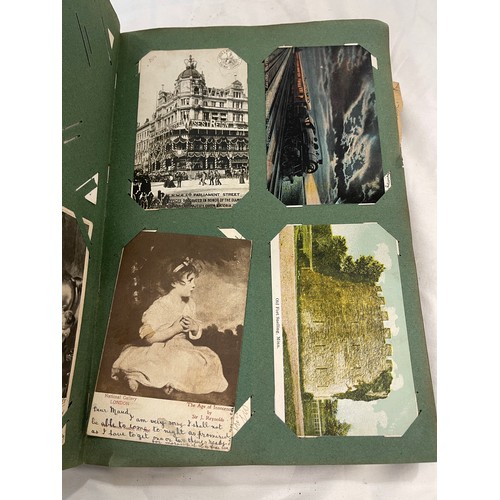 22 - Vintage postcard album includes various postcards
