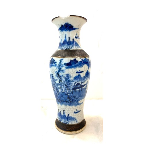 24 - Oriental vase, markings to base, has sustained damage as per images, crazing also present, overall h... 