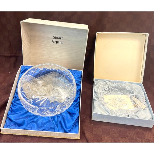 36 - Boxed Stuart Crystal bowl, boxed Webb Corbett bowl