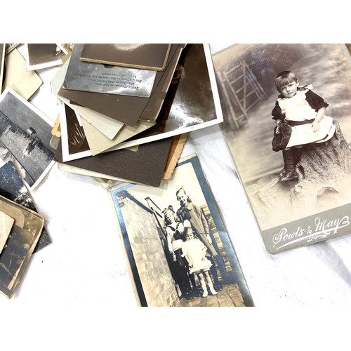 35 - Large selection of antique and later photo postcards, war postcards etc
