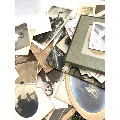 35 - Large selection of antique and later photo postcards, war postcards etc