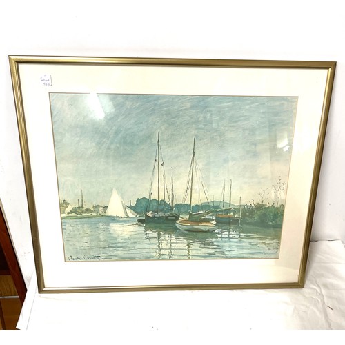 23 - Framed Claude Monet print measures approx 23