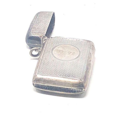 6 - Oversize Antique silver vesta case match striker measures approx 6.6cm by 4cm wide Birmingham silver... 