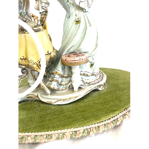 9 - Capodimonte style table lamp measures approx 19