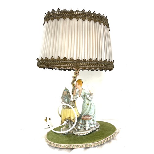 9 - Capodimonte style table lamp measures approx 19