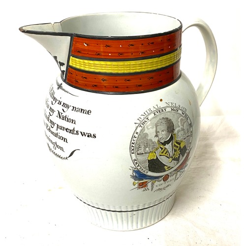 6 - Advertising Admiral Nelson pottery Jug measures approx 8.5