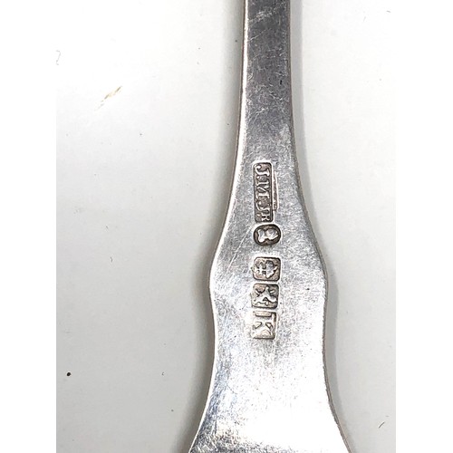 44 - 3 antique irish & scottish silver spoons teaspoon ladle and table spoon weight 140g