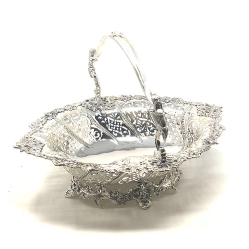 25 - Fine very large mappin & webb silver swing handle basket London silver hallmarks weight 1505g