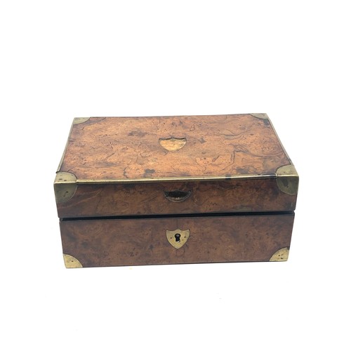33 - Antique cased french travel box with silver mounted fittings in need of some restoration