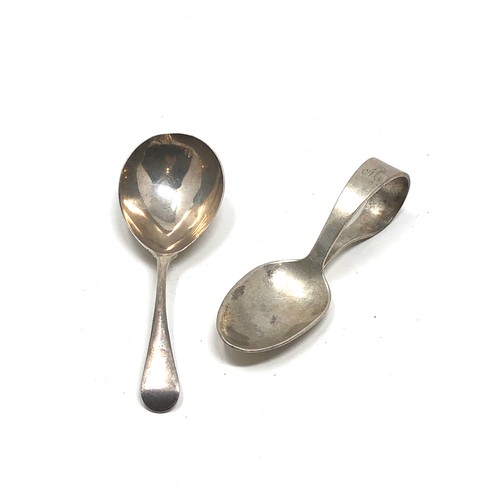49 - Georgian silver tea caddy spoon & feeding spoon