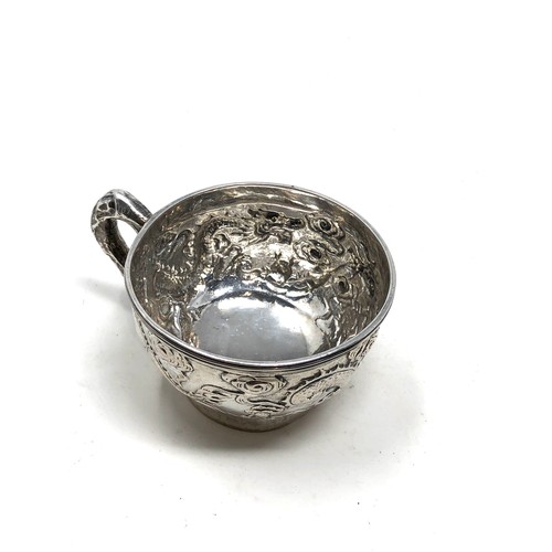41 - Oriental silver cup xrt tested as silver weight 110g