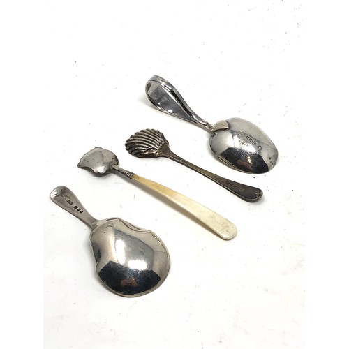 40 - Selection of antique silver spoons includes tea caddy spoon feeding spoon etc