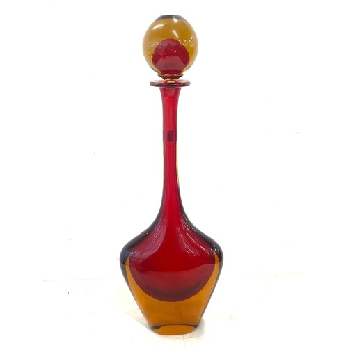 89 - Murano glass Verti art Serguso large decanter with stopper, good overall condition, approximate heig... 
