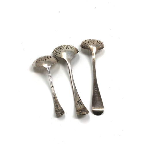 23 - 3 antique silver strainer spoons