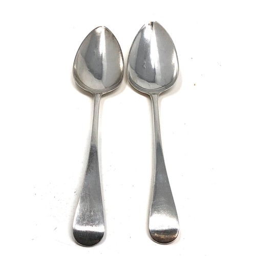 51 - Pair of georgian silver serving spoons London silver hallmarks weight 110g