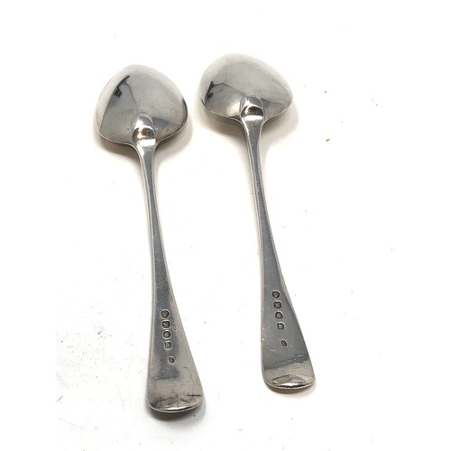 51 - Pair of georgian silver serving spoons London silver hallmarks weight 110g