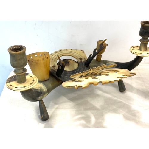369 - 2 Antique Scottish horn, hyde and bone desk compendium