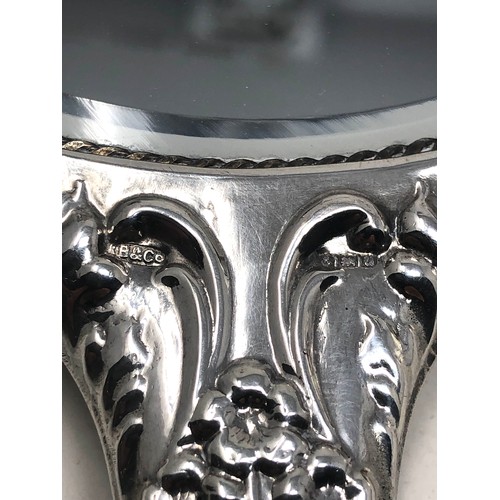 20 - Vintage Cherub embossed silver brush set birmingham silver hallmarks