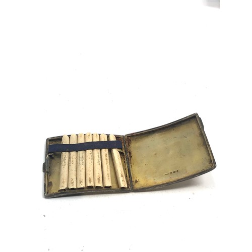 36 - Antique silver cigarette case still with original capstan cigarettes birmingham silver hallmarks
