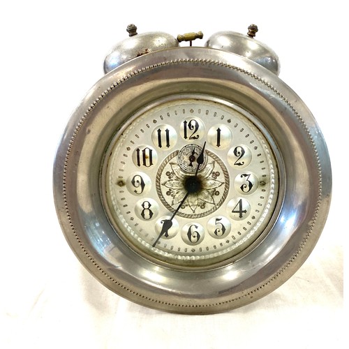 43 - Vintage bedside alarm clock height approx 8.5