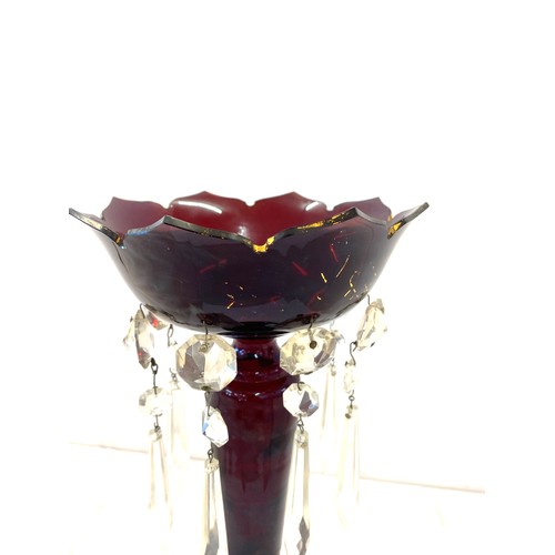 50 - Vintage ruby red luster, approximate overall height: 11 inches