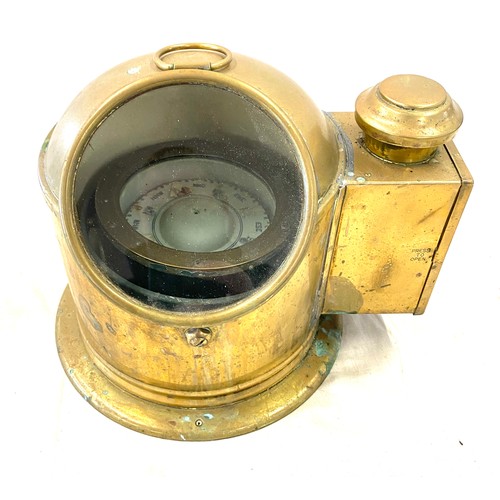 21 - Antique Brass cased ships compass, approximate measurements: Height 9 inches, diameter 8 inches
