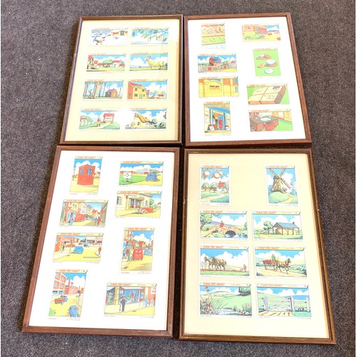 9 - Selection of 4 frames displaying vintage postcards