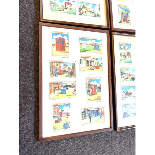 9 - Selection of 4 frames displaying vintage postcards