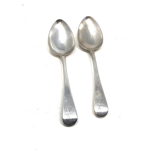 42 - Pair of antique Georgian silver table spoons weight 125g