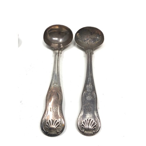 31 - 2 pairs of antique silver mustard spoons