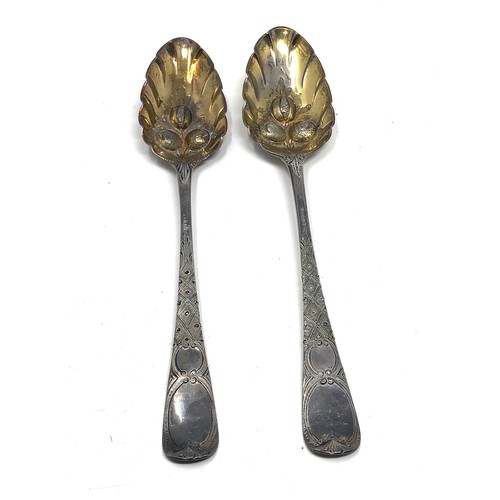 56 - Pair of georgian silver berry spoons London silver hallmarks weight 130g