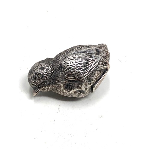 27 - Small antique silver chick pin cushion in need of restoration no interior age related marks Birmingh... 