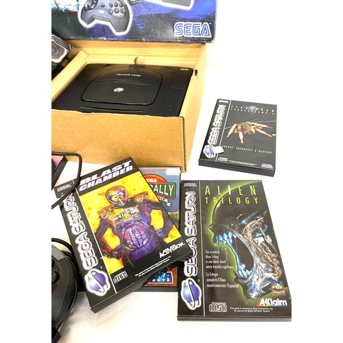 245 - Boxed Sega Saturn console with games, 2 controllers etc untested