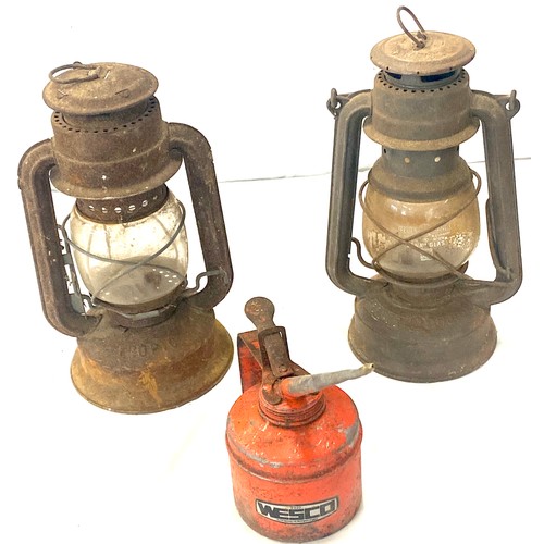 44 - 2 vintage Tilleys lamps and a oil lamp