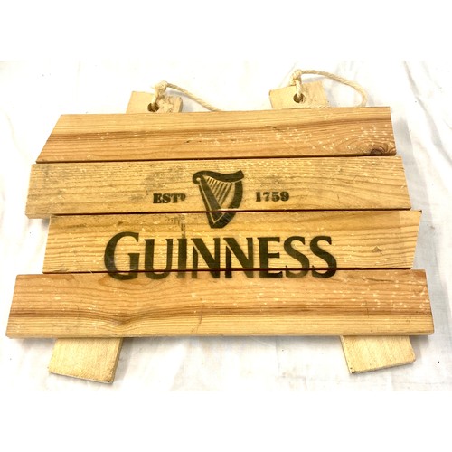 49 - Wooden Guinness advertising hanging sign, approximate measurements: 17 x 15 inches