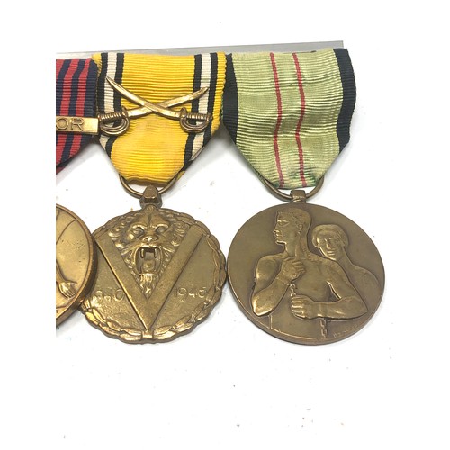 512 - ww2 mounted medal group inc french & belgium medals resistance volunteers etc