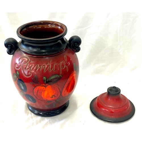 32 - Rumtopf West Germany lidded jar, overall approximate height 15 inches