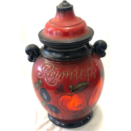 32 - Rumtopf West Germany lidded jar, overall approximate height 15 inches