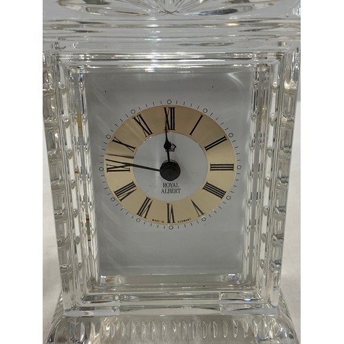 18 - Royal Albert Glass mantle clock, untested