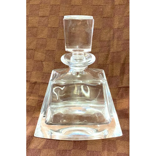 1 - Large over sized Bohemian glass scent bottle clear marks to base measures approx 9inches tall 7 inch... 