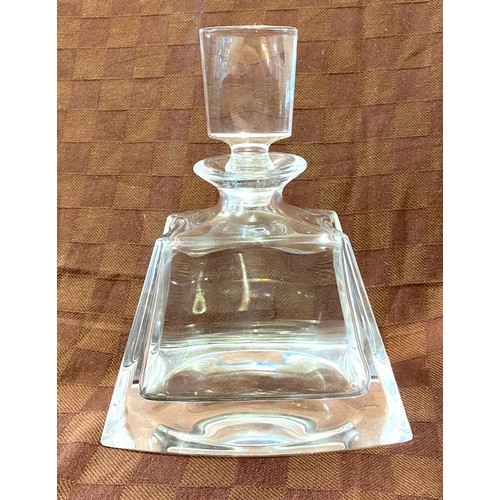 1 - Large over sized Bohemian glass scent bottle clear marks to base measures approx 9inches tall 7 inch... 