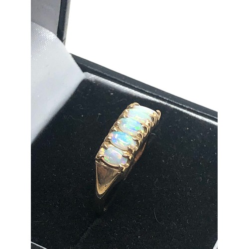 54 - 9ct gold vintage opal five stone dress ring (2.4g)