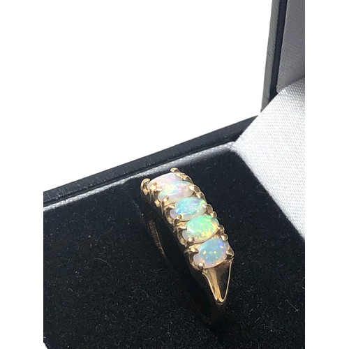 54 - 9ct gold vintage opal five stone dress ring (2.4g)