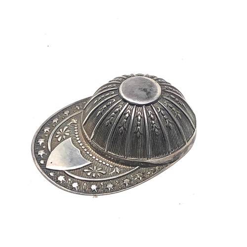8 - Silver jockey cap tea caddy spoon sheffield silver hallmarks