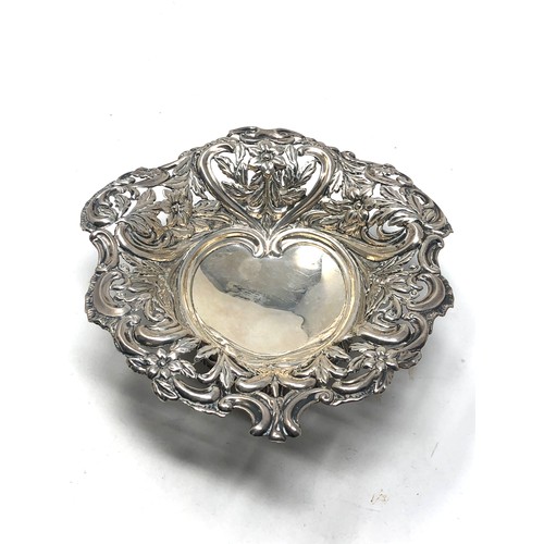 27 - Antique silver sweet dish birmingham silver hallmarks