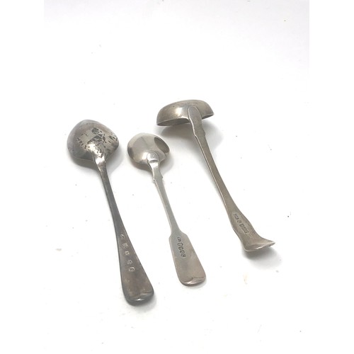 39 - 2 antique scottish silver spoons & scottish silver sauce ladle