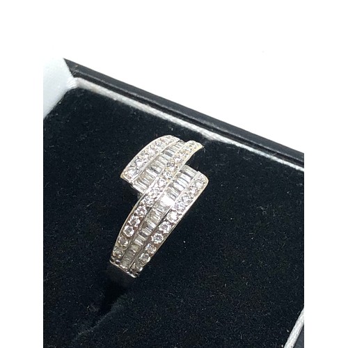 43 - white gold mixed cut diamond ring est 1ct diamonds weight 2.8g