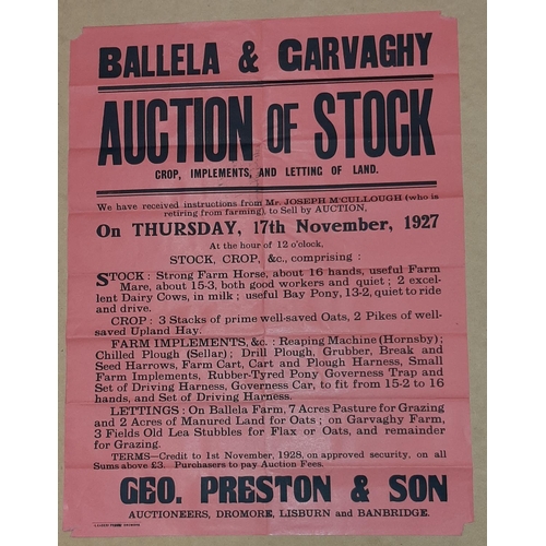 10 - STOCK BALLELA & GARVAGHY AUCTION POSTER 19.5